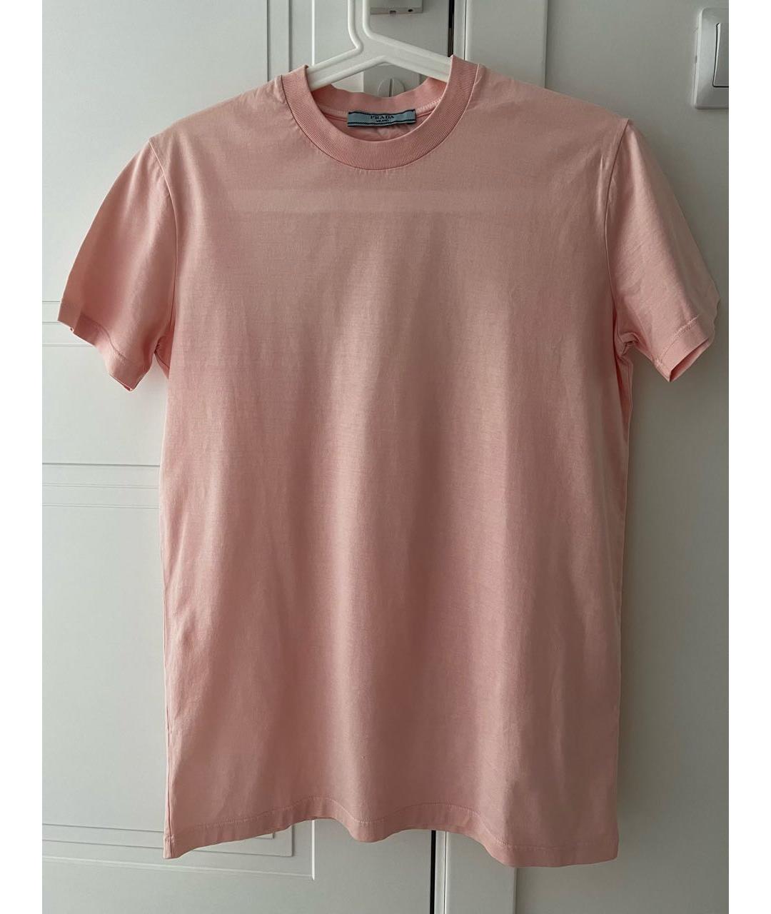 PRADA Розовая хлопковая футболка, фото 7