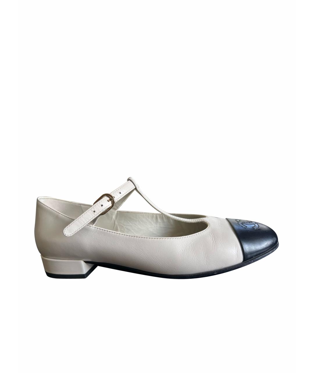 CHANEL PRE-OWNED Белые кожаные туфли, фото 1
