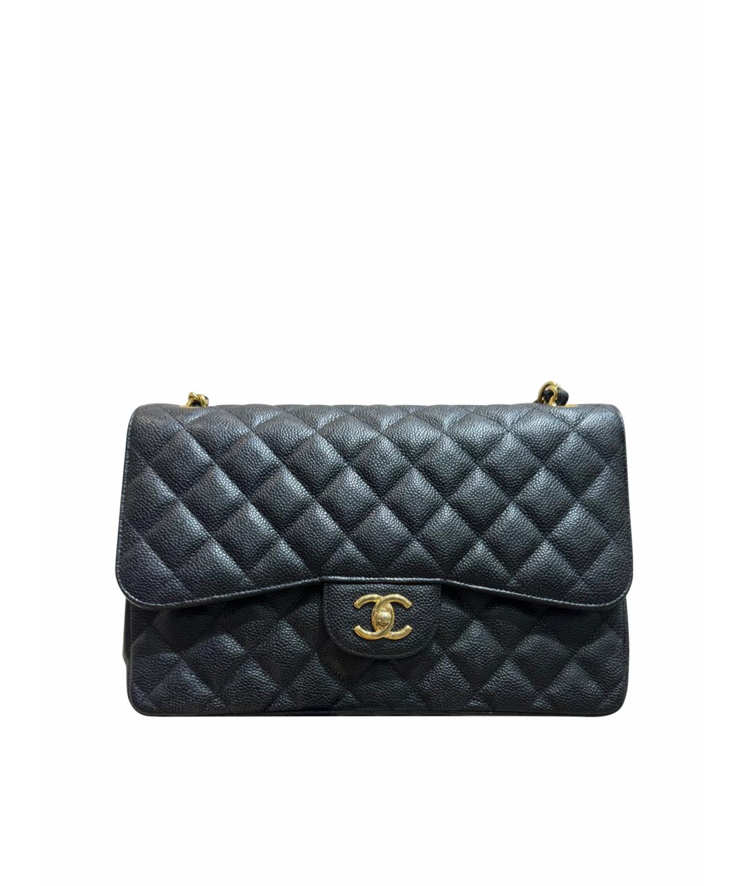 CHANEL PRE-OWNED Черная кожаная сумка через плечо, фото 1