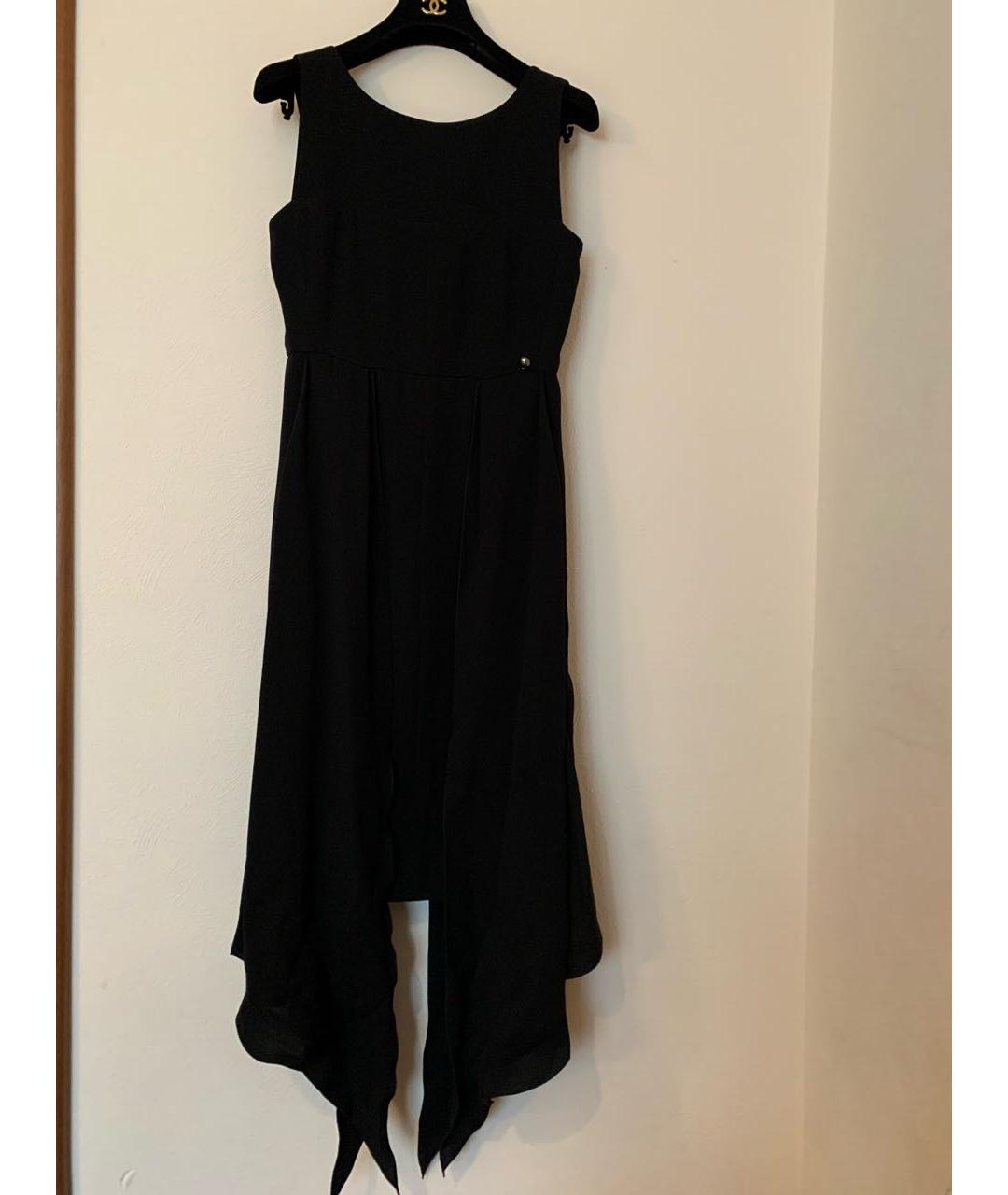 CHANEL Черное шелковое коктейльное платье, фото 9