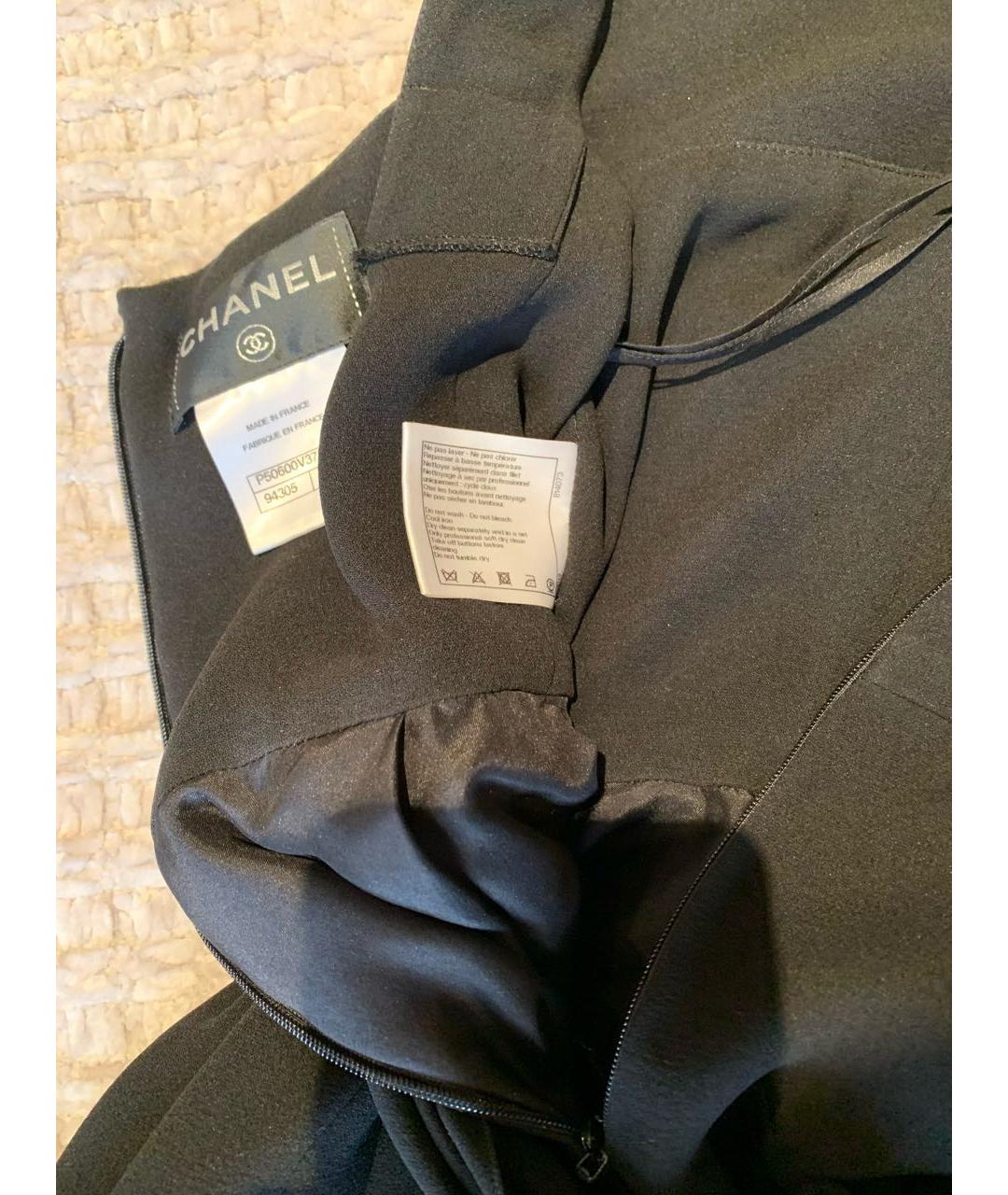 CHANEL PRE-OWNED Черное шелковое коктейльное платье, фото 8