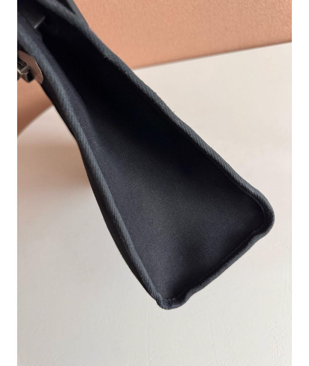 HERMES PRE-OWNED Черная тканевая сумка с короткими ручками, фото 5