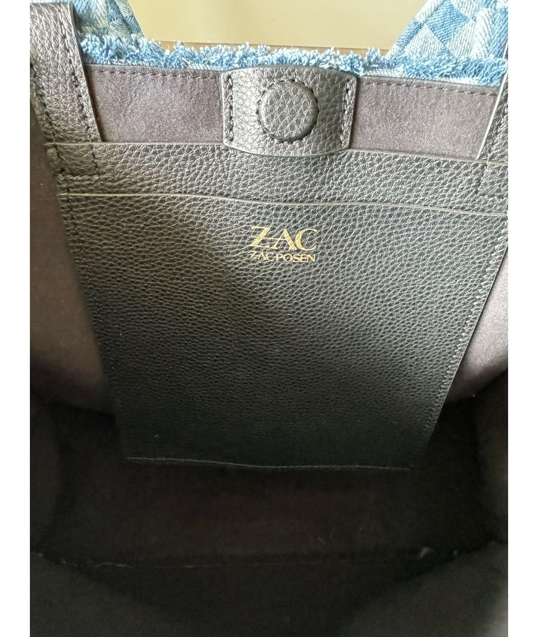 ZAC ZAC POSEN Голубая тканевая сумка с короткими ручками, фото 7