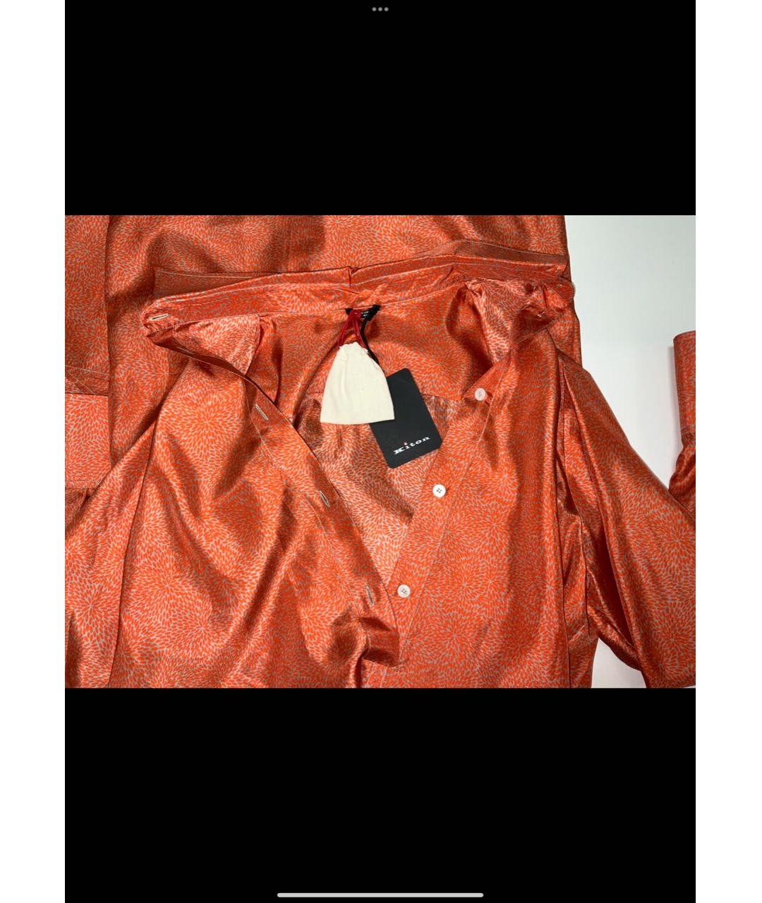 KITON Оранжевое шелковое повседневное платье, фото 3