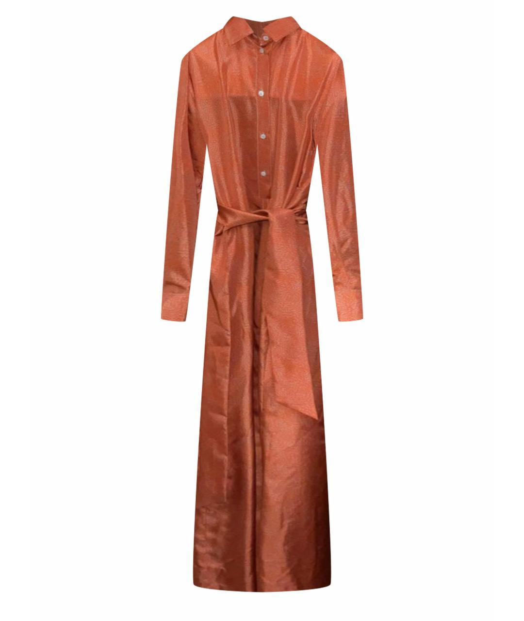 KITON Оранжевое шелковое повседневное платье, фото 1