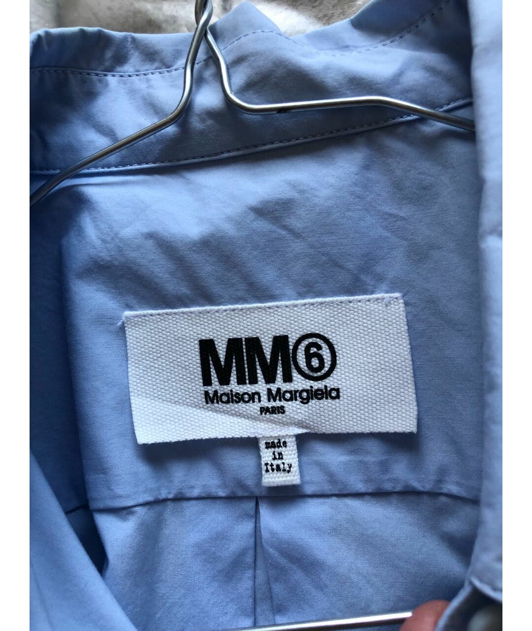MM6 MAISON MARGIELA Голубая хлопковая рубашка, фото 2