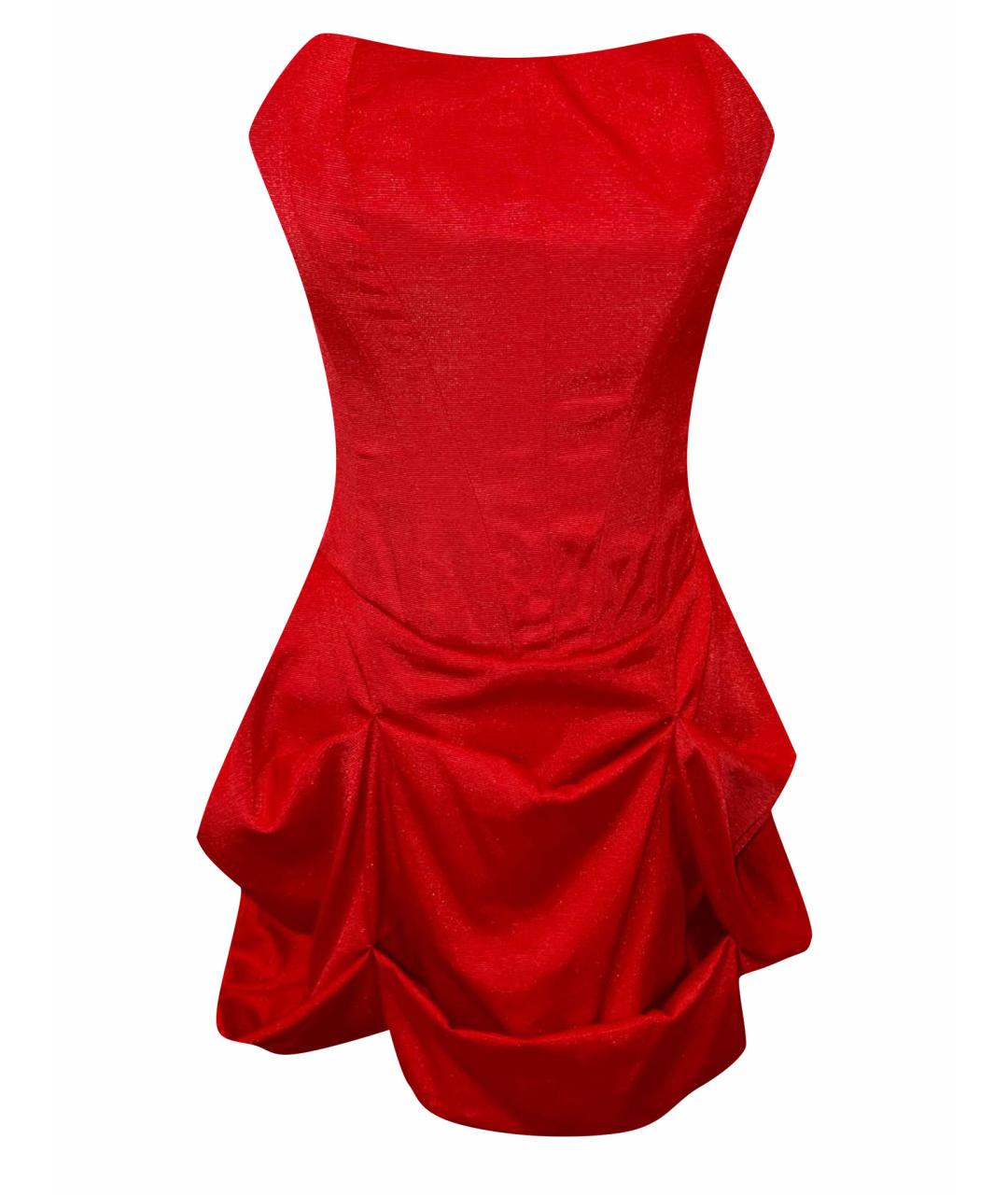 BADGLEY MISCHKA Красное хлопковое коктейльное платье, фото 1