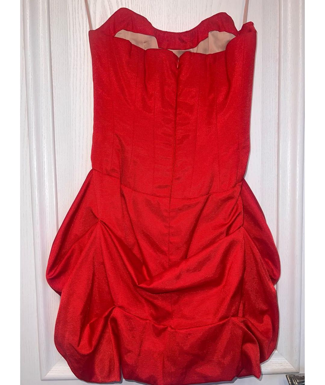 BADGLEY MISCHKA Красное хлопковое коктейльное платье, фото 2