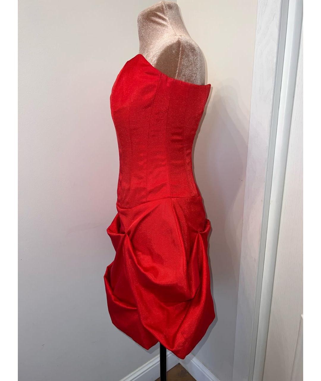 BADGLEY MISCHKA Красное хлопковое коктейльное платье, фото 3