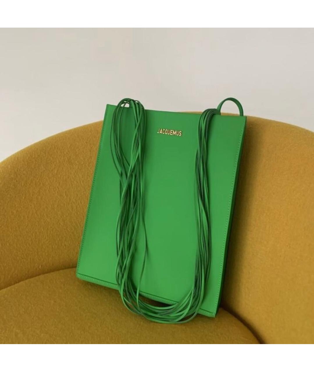 JACQUEMUS Зеленая сумка тоут, фото 5