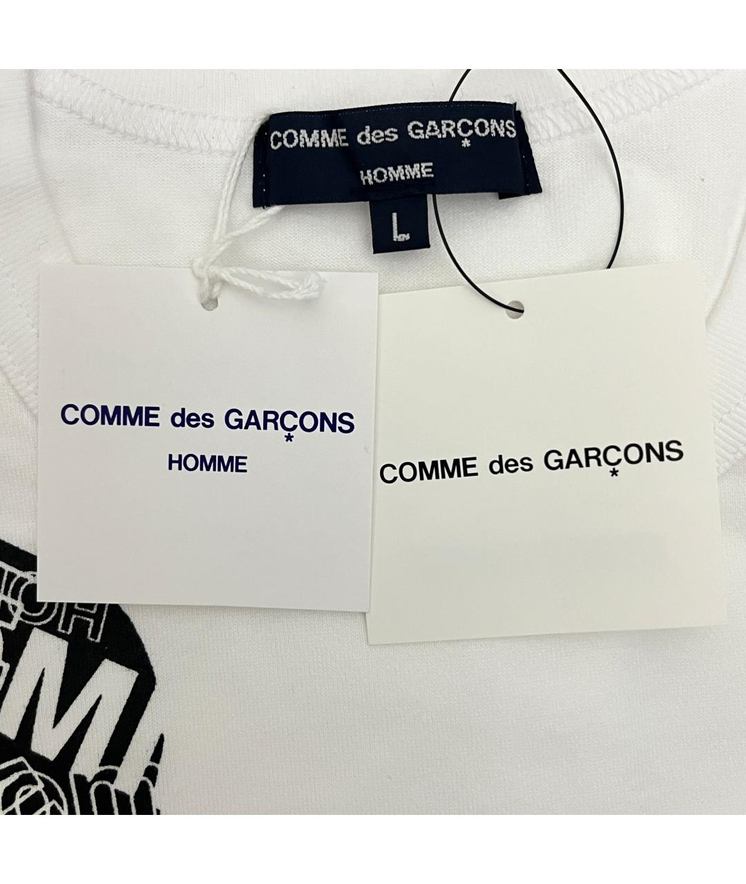 COMME DES GARÇONS Белая хлопковая футболка, фото 3