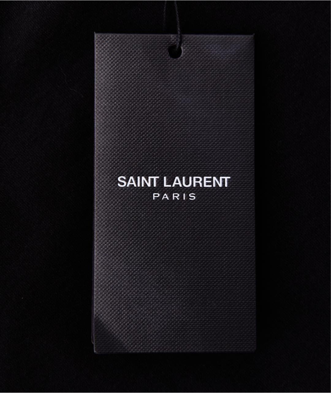 SAINT LAURENT Черная хлопковая футболка, фото 6