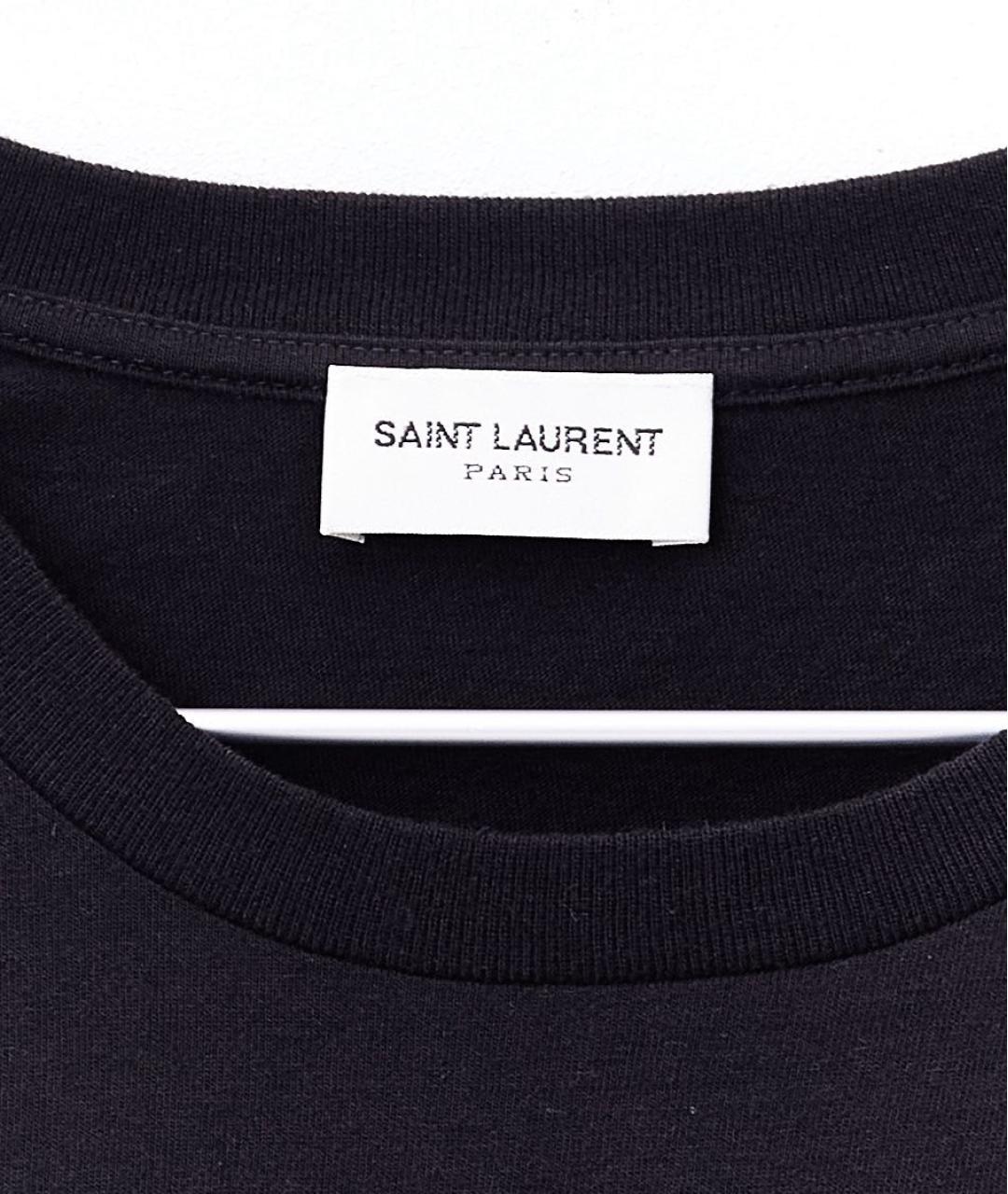 SAINT LAURENT Черная хлопковая футболка, фото 3