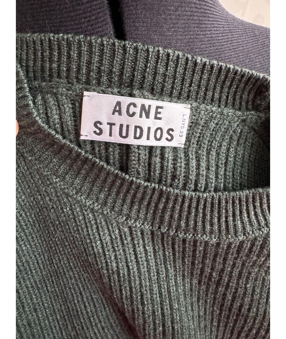 ACNE STUDIOS Зеленый шерстяной джемпер / свитер, фото 4