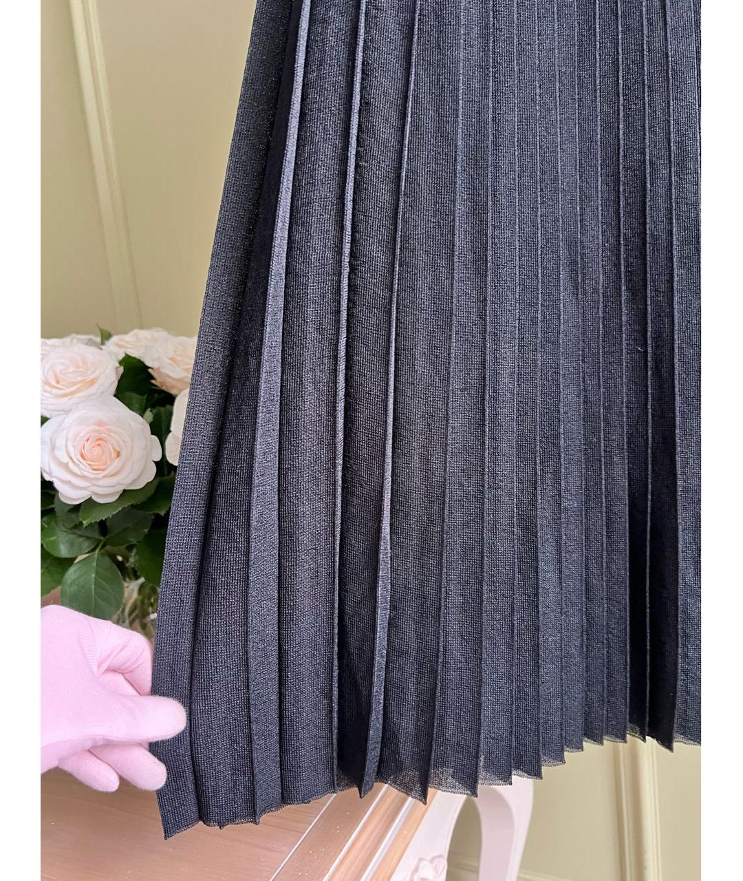 CHRISTIAN DIOR PRE-OWNED Черная шелковая юбка миди, фото 2