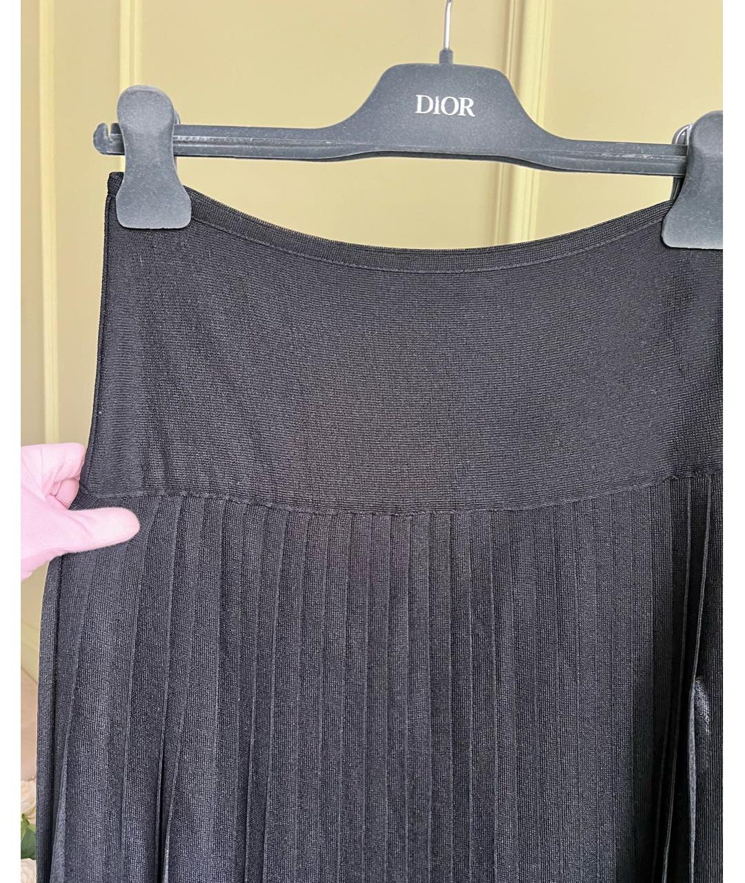 CHRISTIAN DIOR PRE-OWNED Черная шелковая юбка миди, фото 3