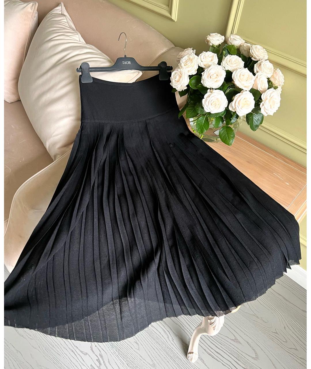 CHRISTIAN DIOR PRE-OWNED Черная шелковая юбка миди, фото 7