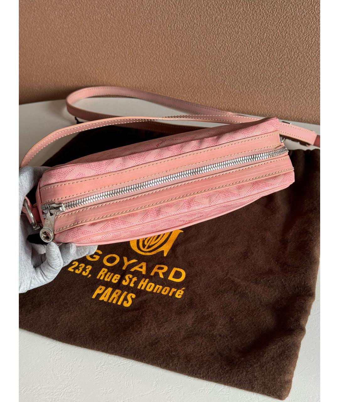 GOYARD Розовая кожаная сумка на плечо, фото 7