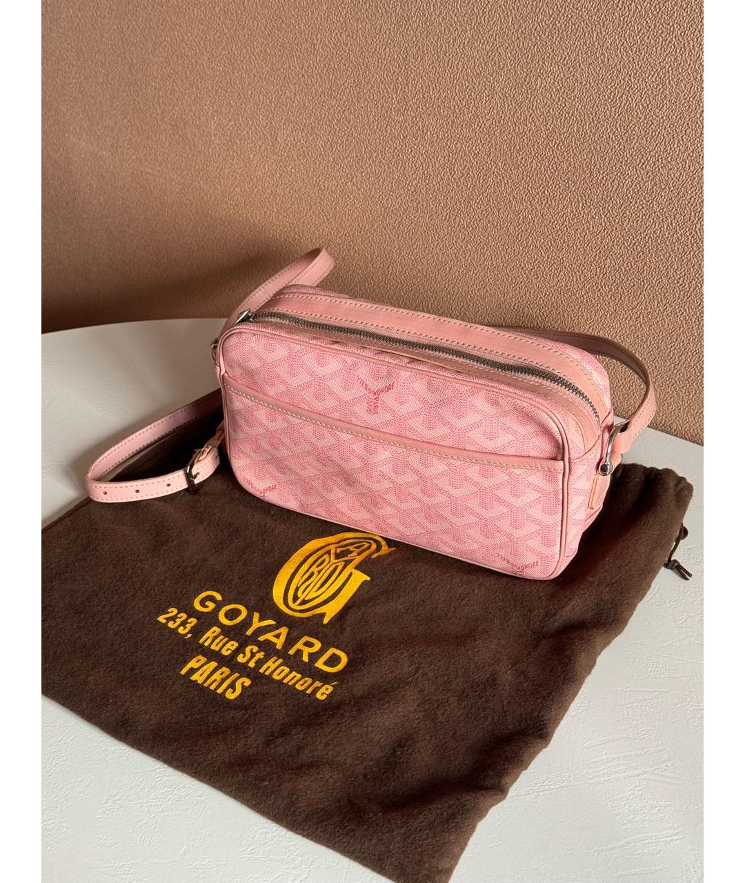 GOYARD Розовая кожаная сумка на плечо, фото 9