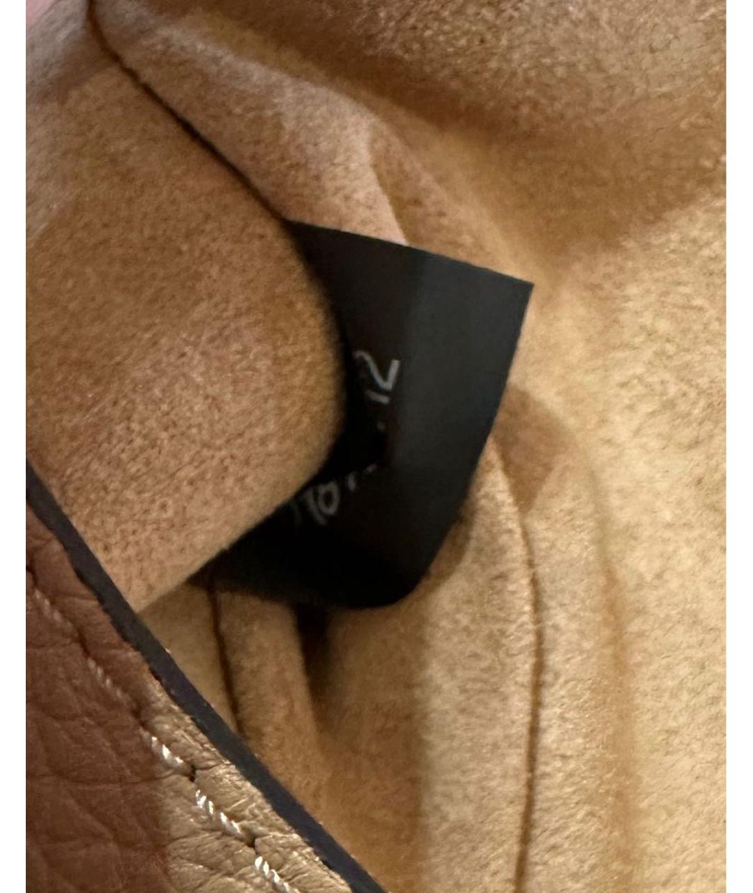 VALENTINO Бежевая кожаная сумка через плечо, фото 5