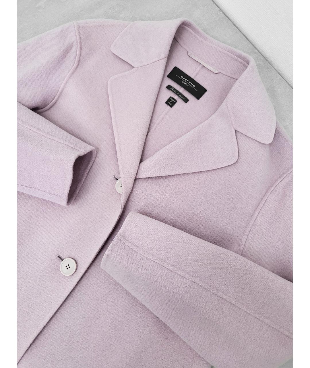 WEEKEND MAX MARA Розовое шерстяное пальто, фото 7