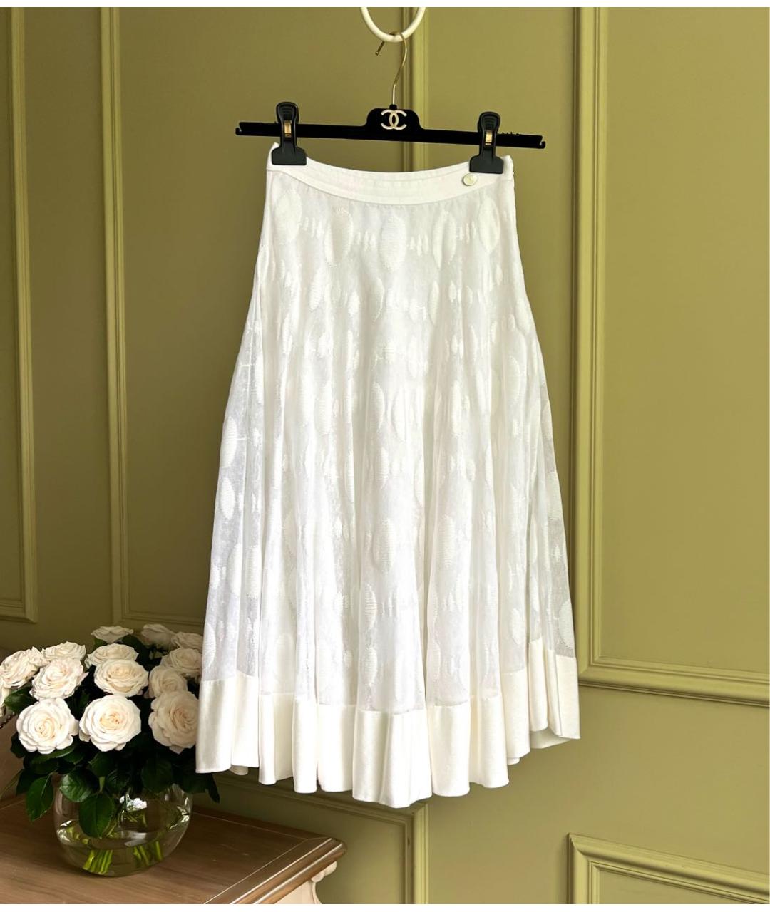 CHANEL Белая юбка миди, фото 9