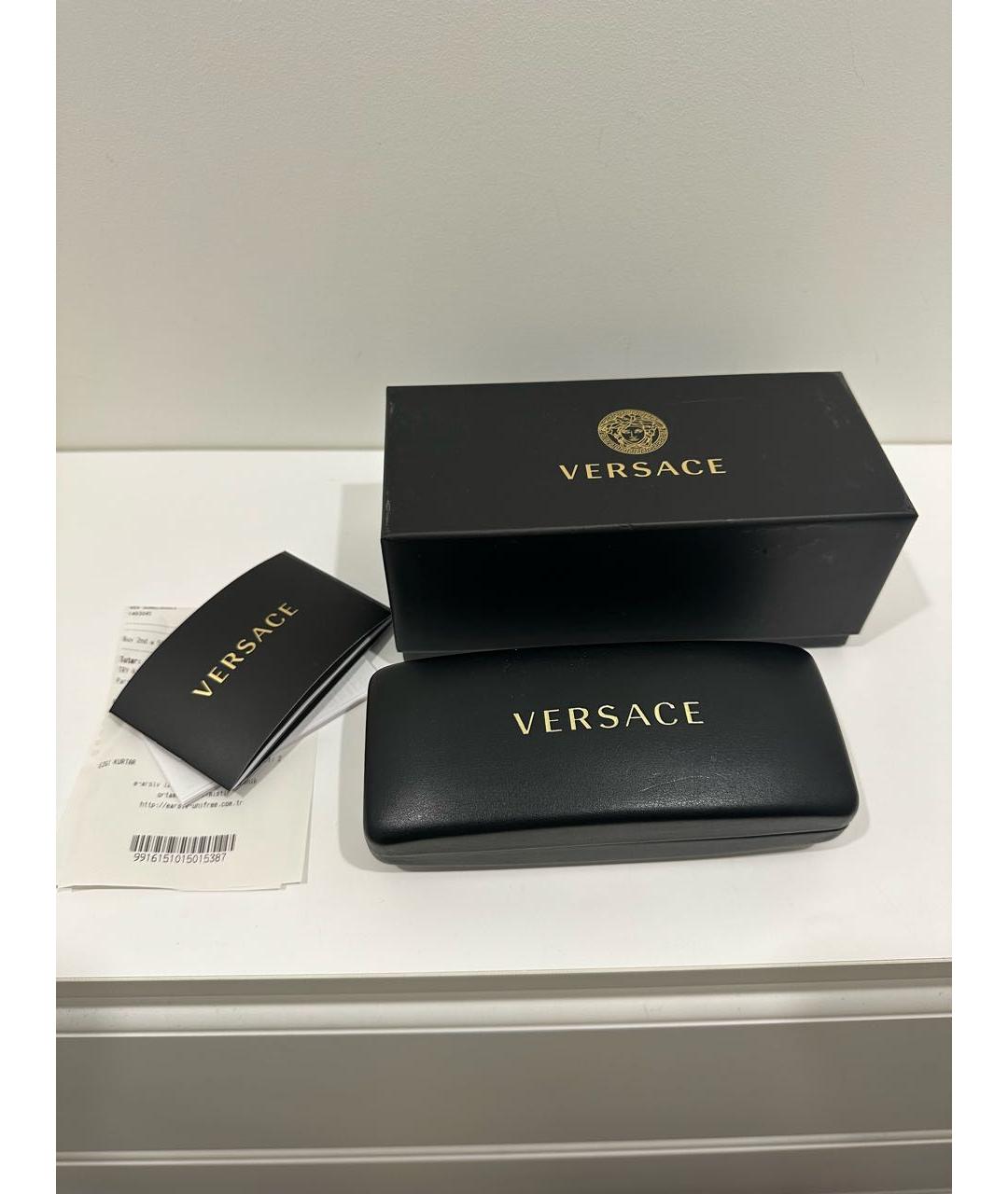 VERSACE Черные пластиковые солнцезащитные очки, фото 4