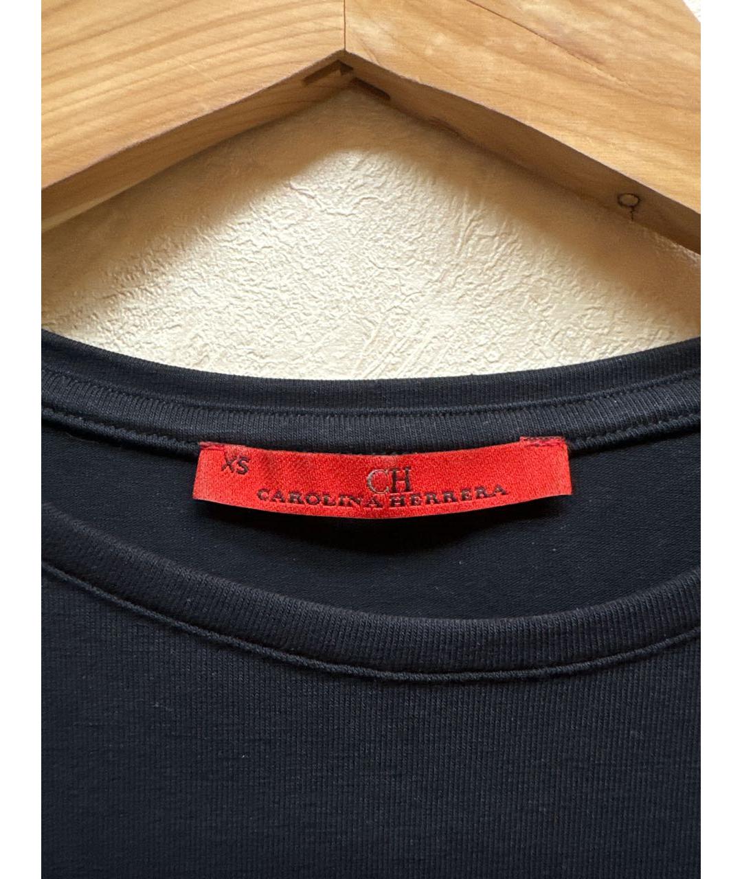 CAROLINA HERRERA Черная хлопковая футболка, фото 3