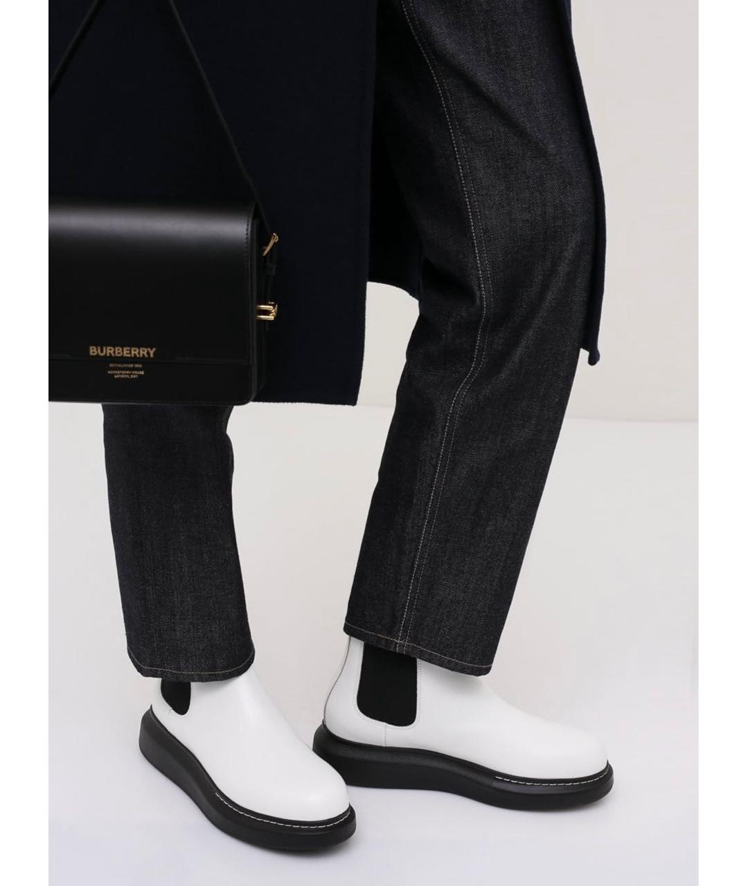 ALEXANDER MCQUEEN Белые кожаные ботинки, фото 8