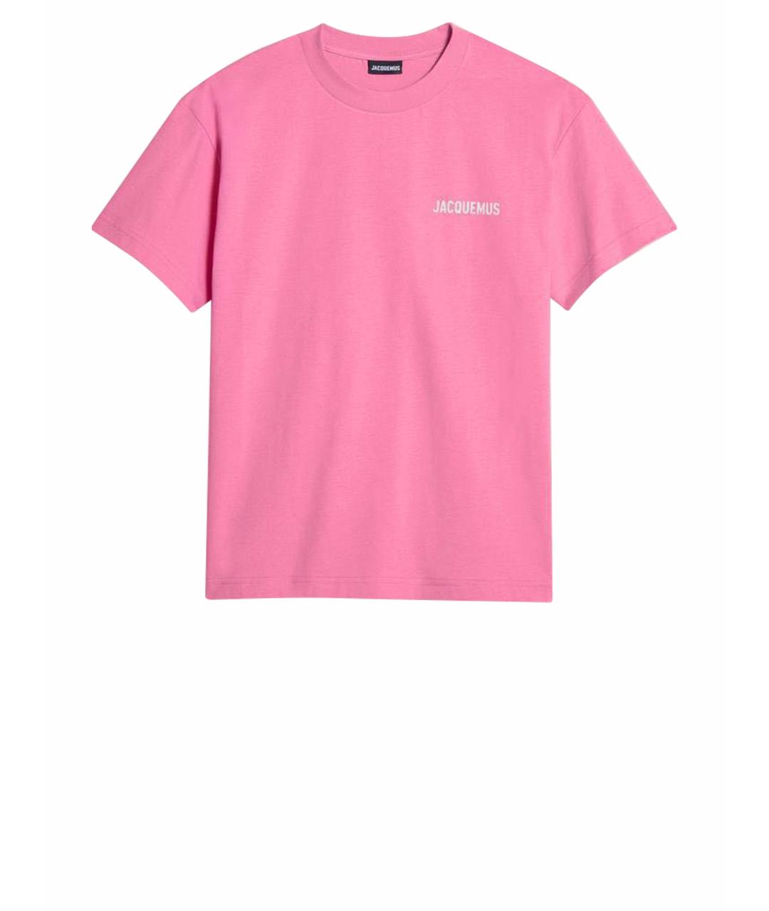 JACQUEMUS Розовая хлопковая футболка, фото 1
