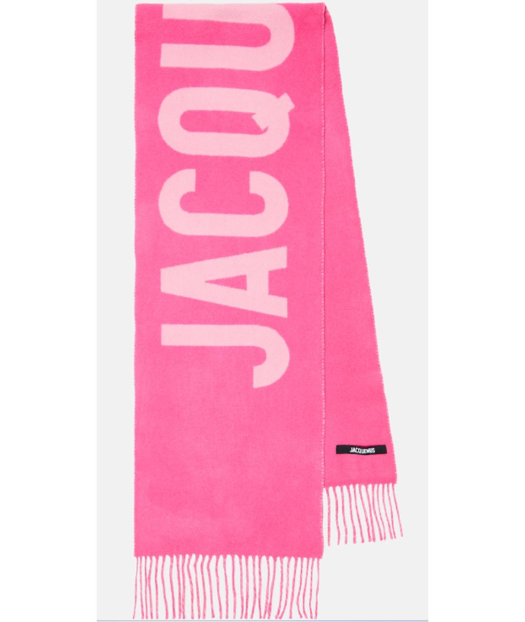 JACQUEMUS Розовый шерстяной шарф, фото 7