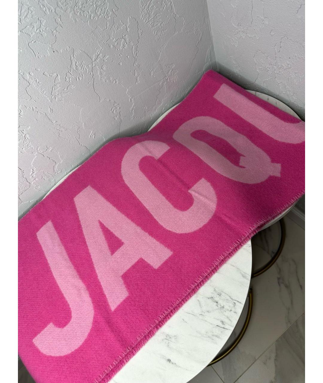 JACQUEMUS Розовый шерстяной шарф, фото 6