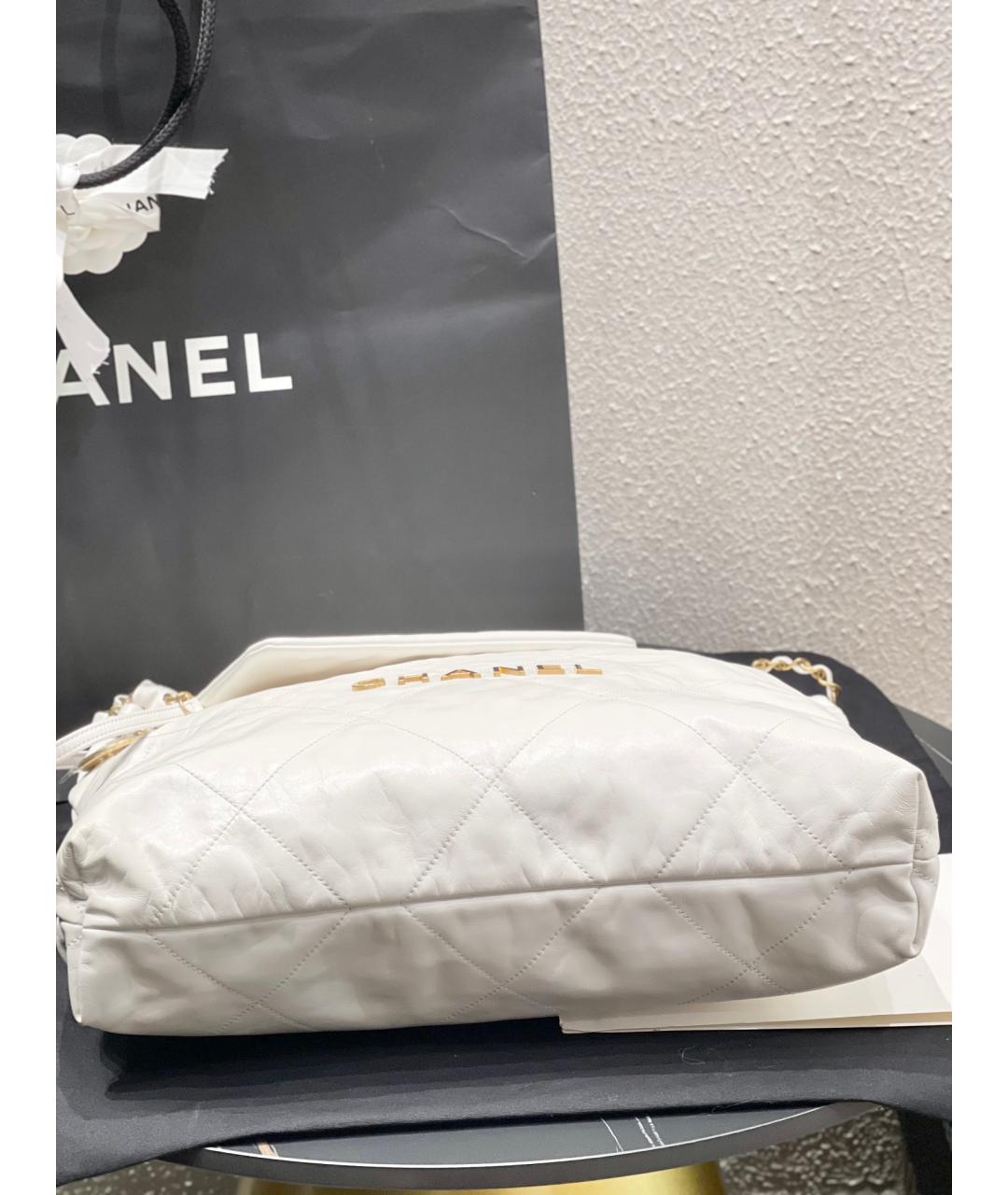 CHANEL PRE-OWNED Белая кожаная сумка через плечо, фото 6