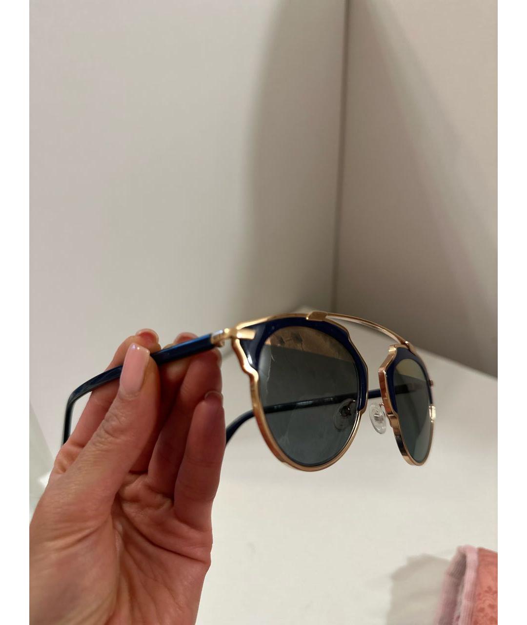 CHRISTIAN DIOR PRE-OWNED Темно-синие металлические солнцезащитные очки, фото 3