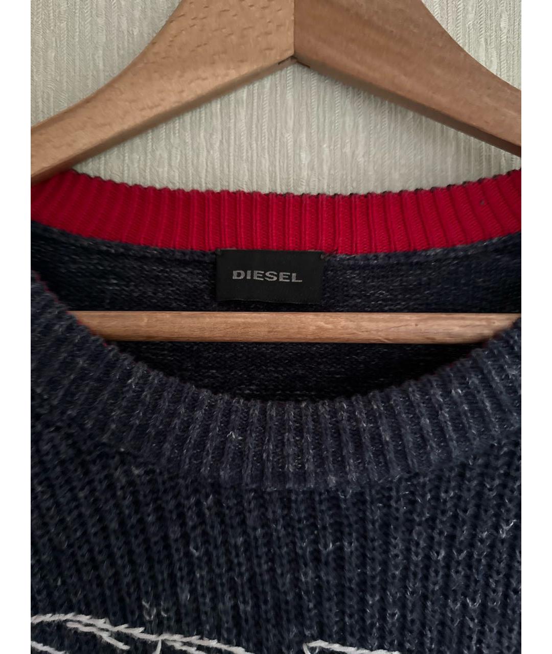 DIESEL Темно-синий хлопковый джемпер / свитер, фото 5