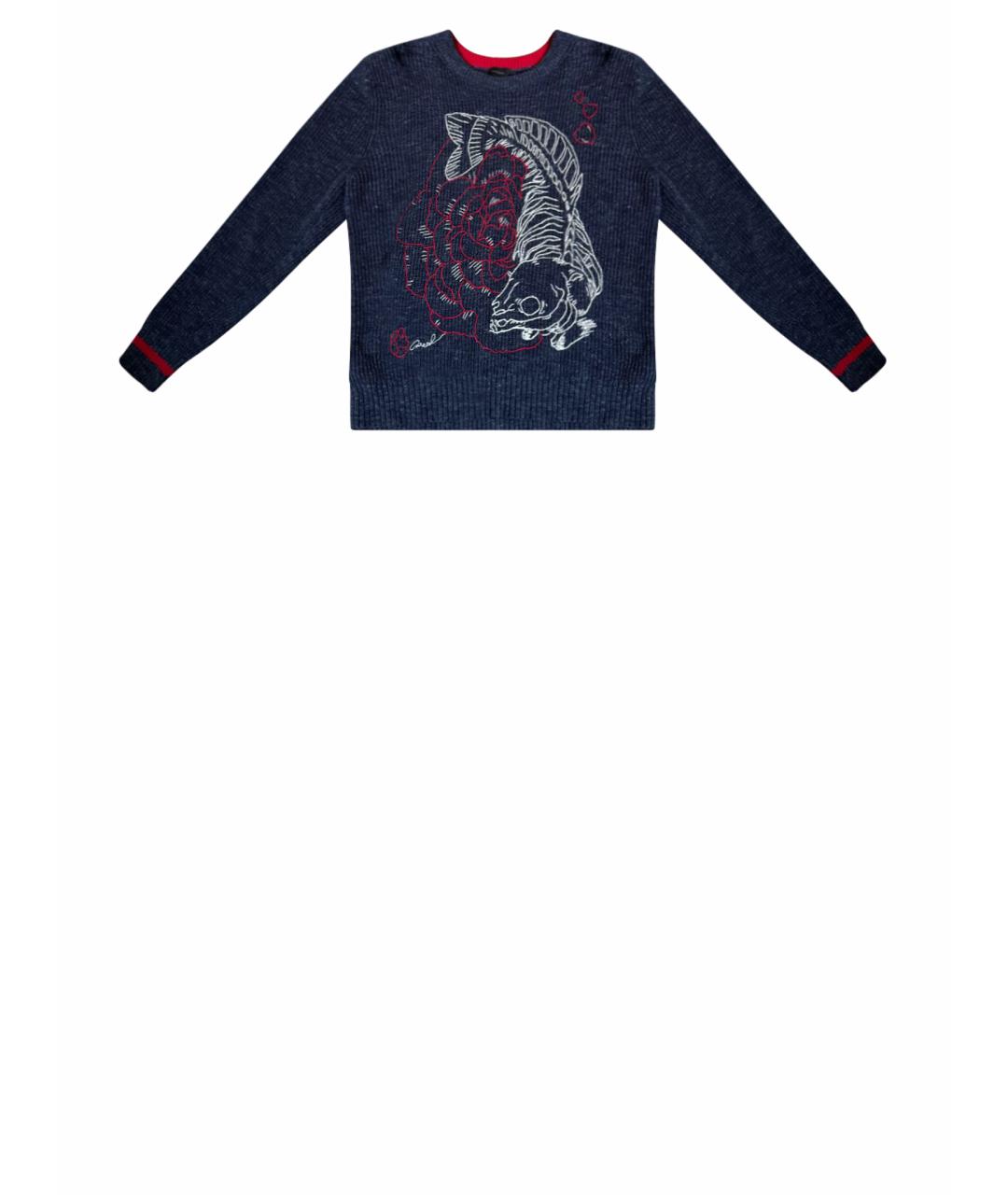 DIESEL Темно-синий хлопковый джемпер / свитер, фото 1