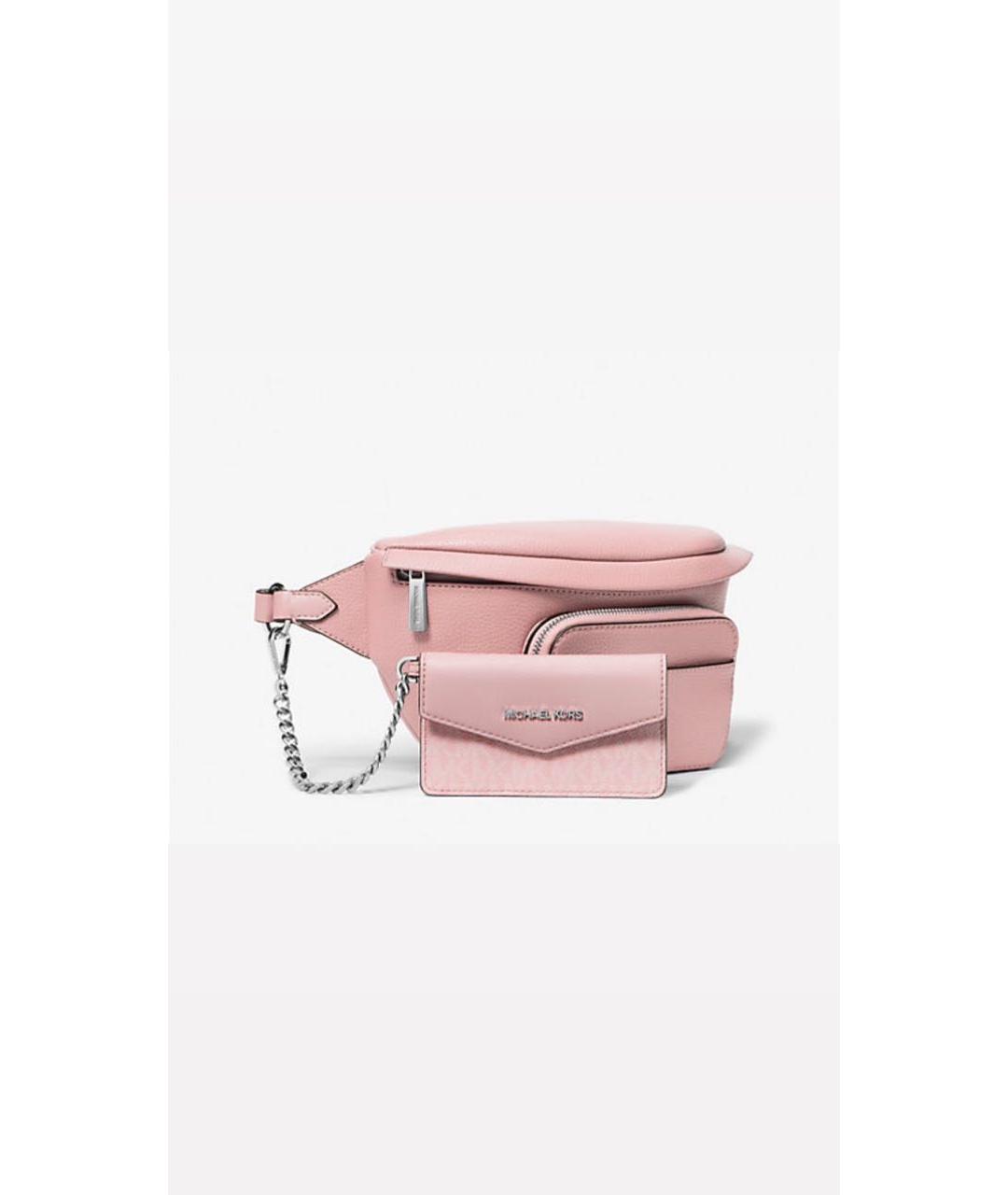 MICHAEL KORS Розовая кожаная поясная сумка, фото 4
