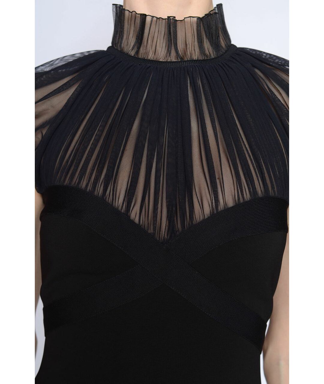 HERVE LEROUX Черное вискозное повседневное платье, фото 5