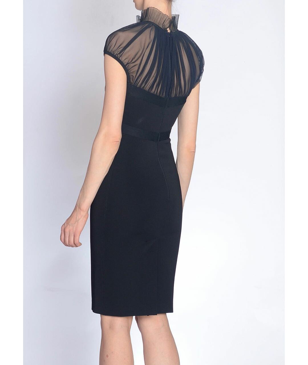 HERVE LEROUX Черное вискозное повседневное платье, фото 3