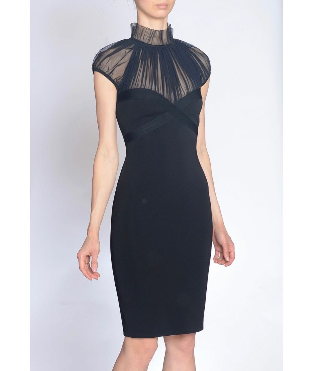 HERVE LEROUX Черное вискозное повседневное платье, фото 2