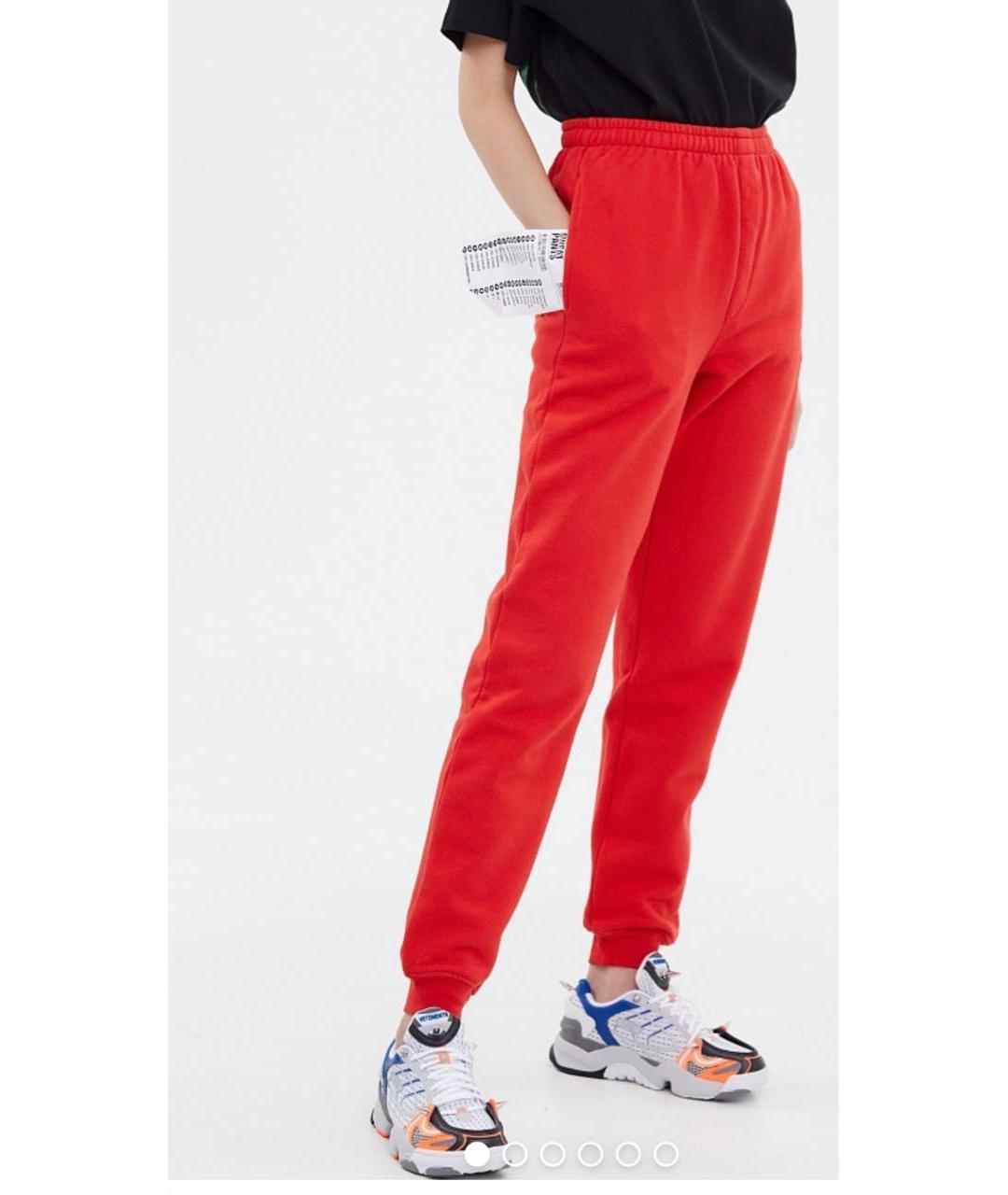 VETEMENTS Красные хлопковые спортивные брюки и шорты, фото 5