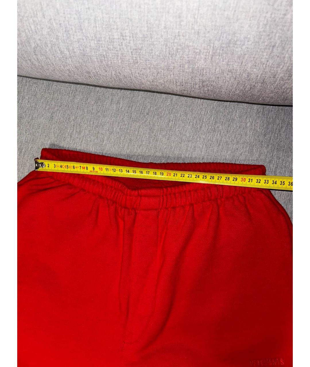 VETEMENTS Красные хлопковые спортивные брюки и шорты, фото 6