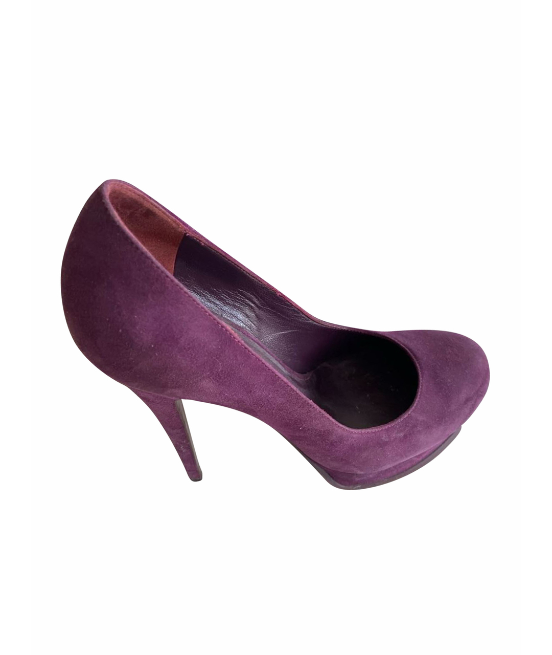 SAINT LAURENT Фиолетовые замшевые туфли, фото 1