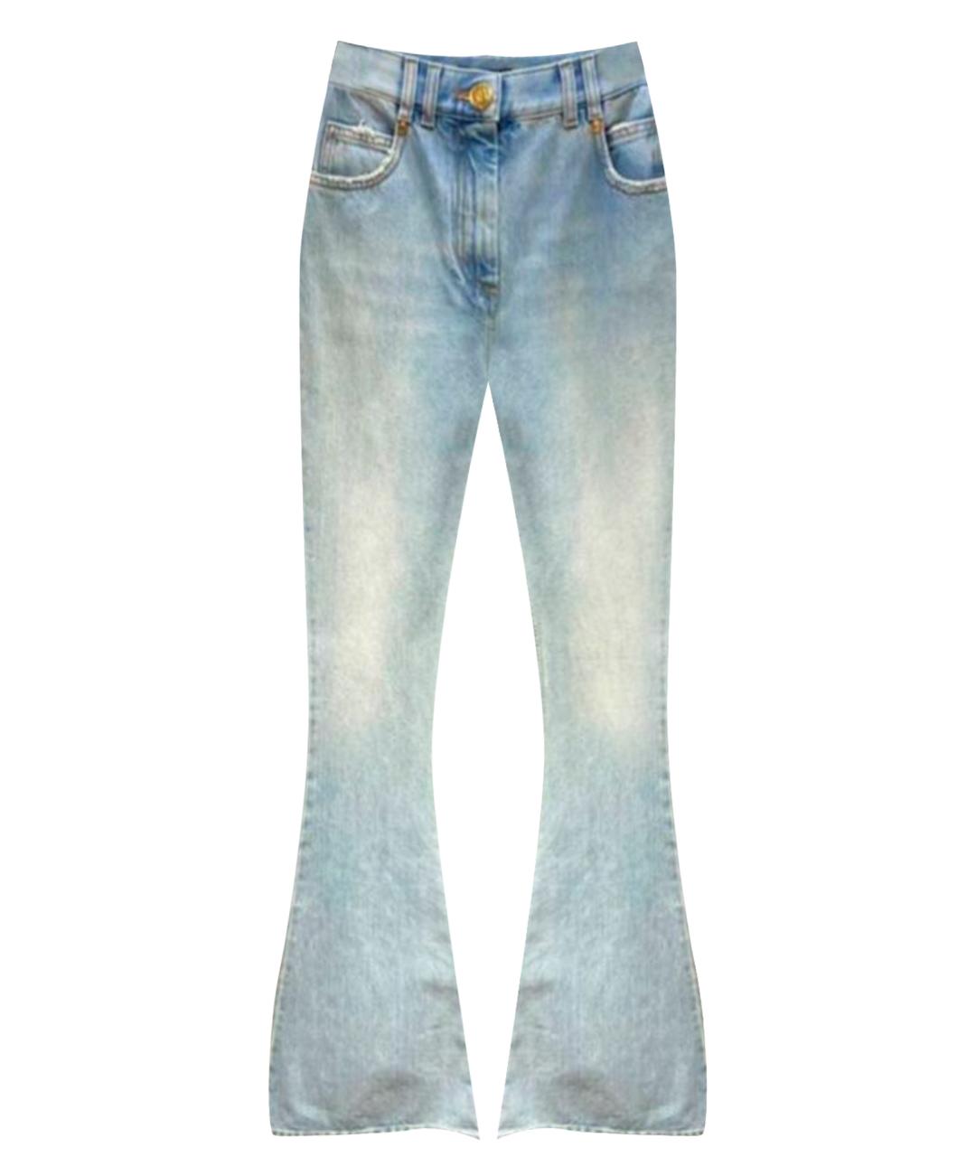 BALMAIN Голубые хлопковые джинсы клеш, фото 1