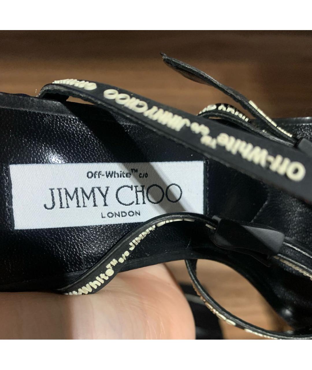 JIMMY CHOO Черные кожаные босоножки, фото 6