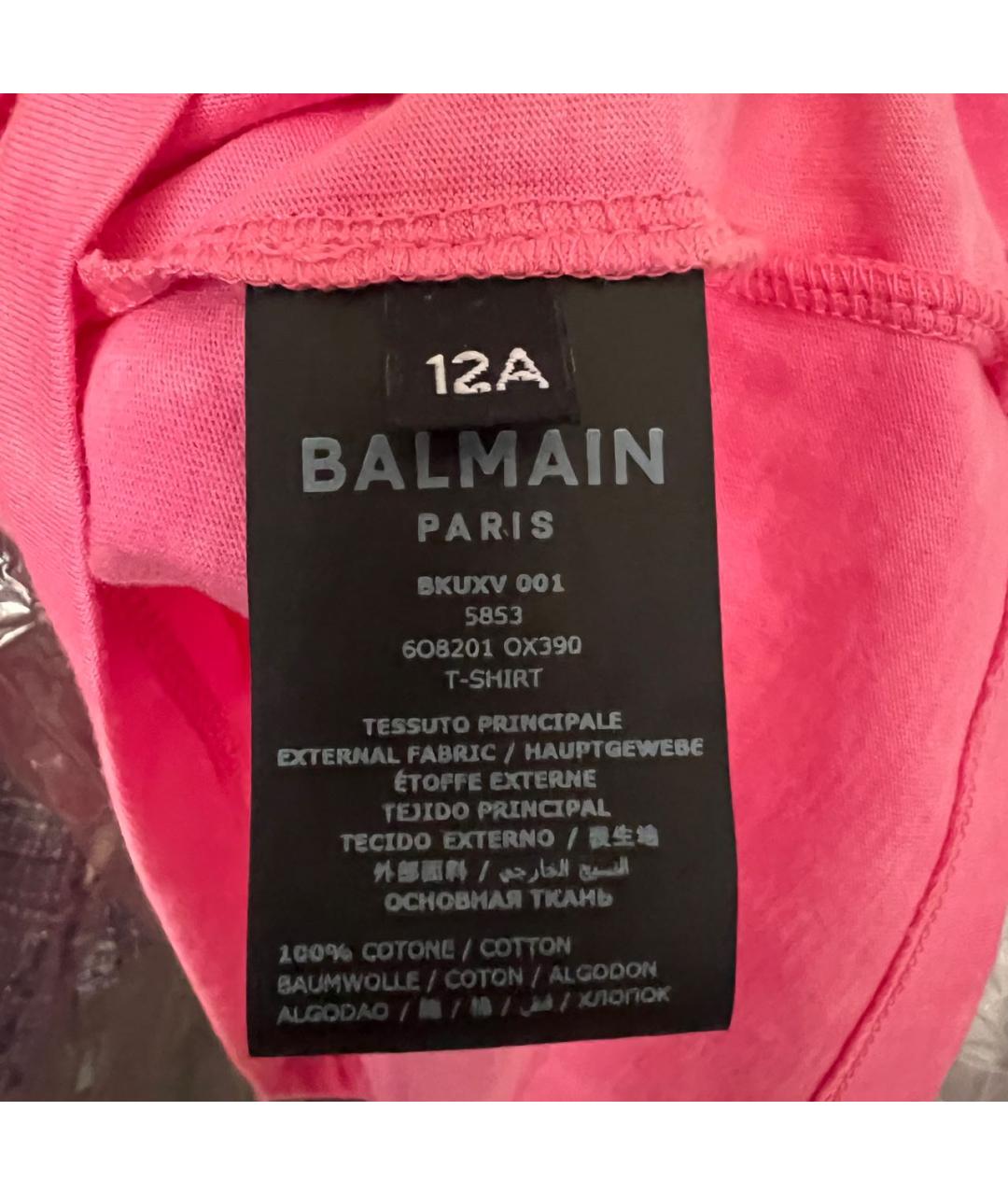 BALMAIN Розовый хлопковый детская футболка / топ, фото 3