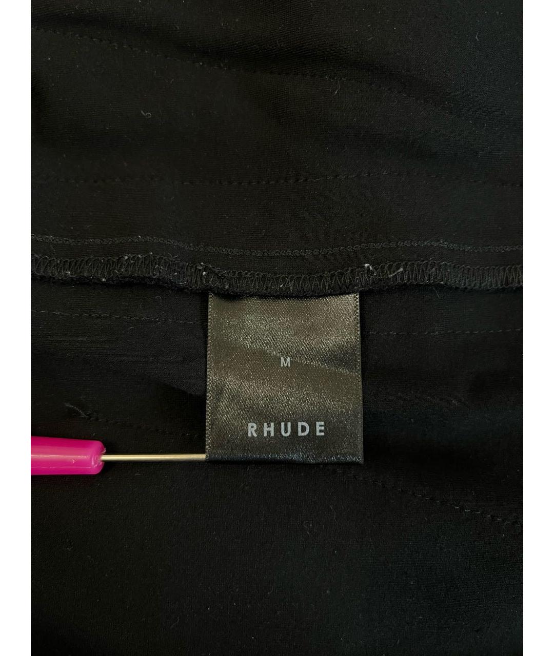 RHUDE Черные синтетические повседневные брюки, фото 7