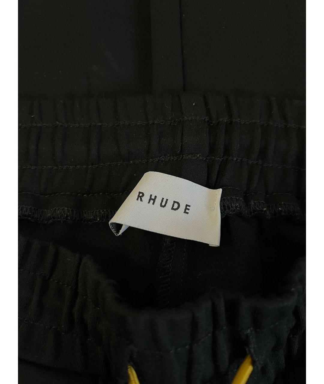 RHUDE Черные синтетические повседневные брюки, фото 6