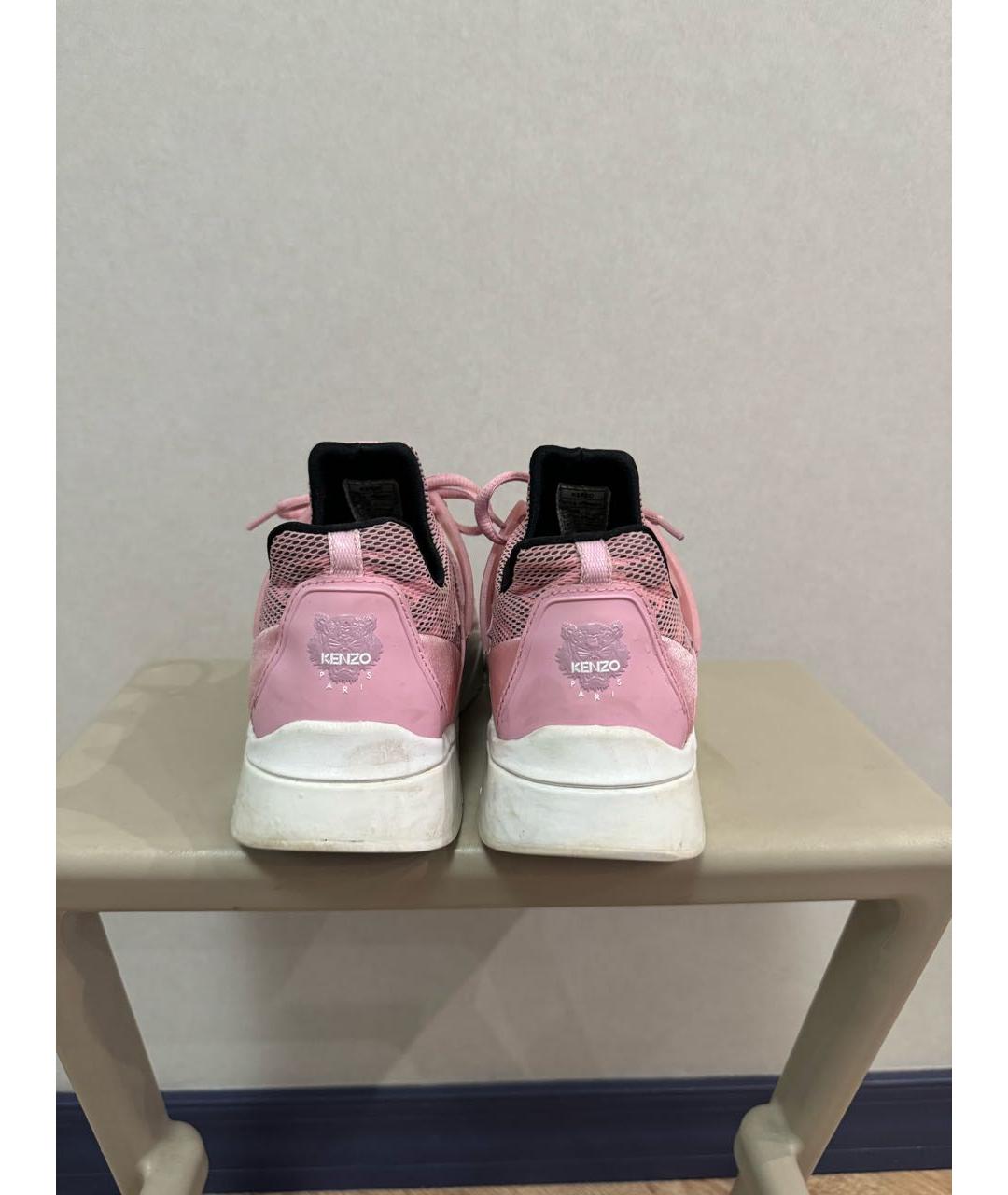 KENZO Розовые кожаные кроссовки, фото 4