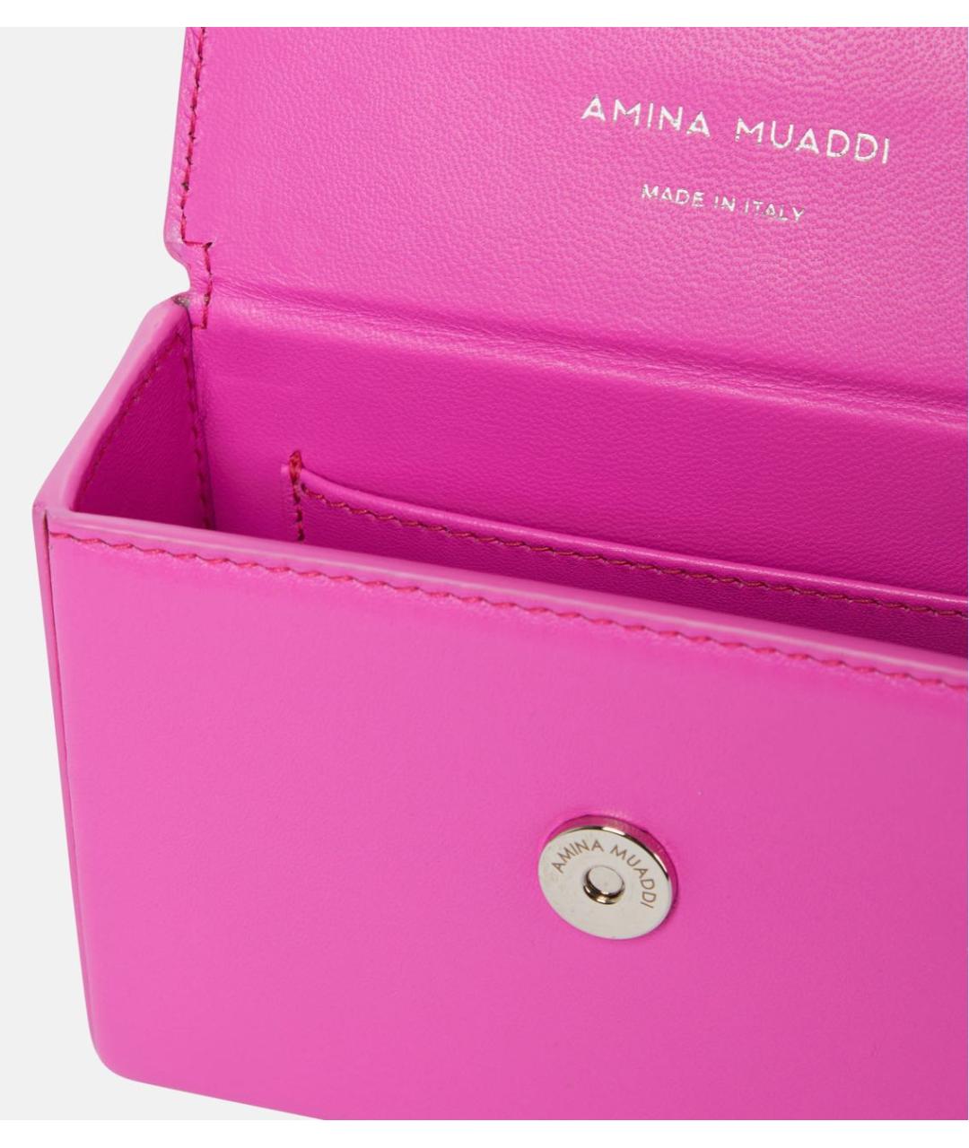 Amina Muaddi Фуксия сумка с короткими ручками, фото 3